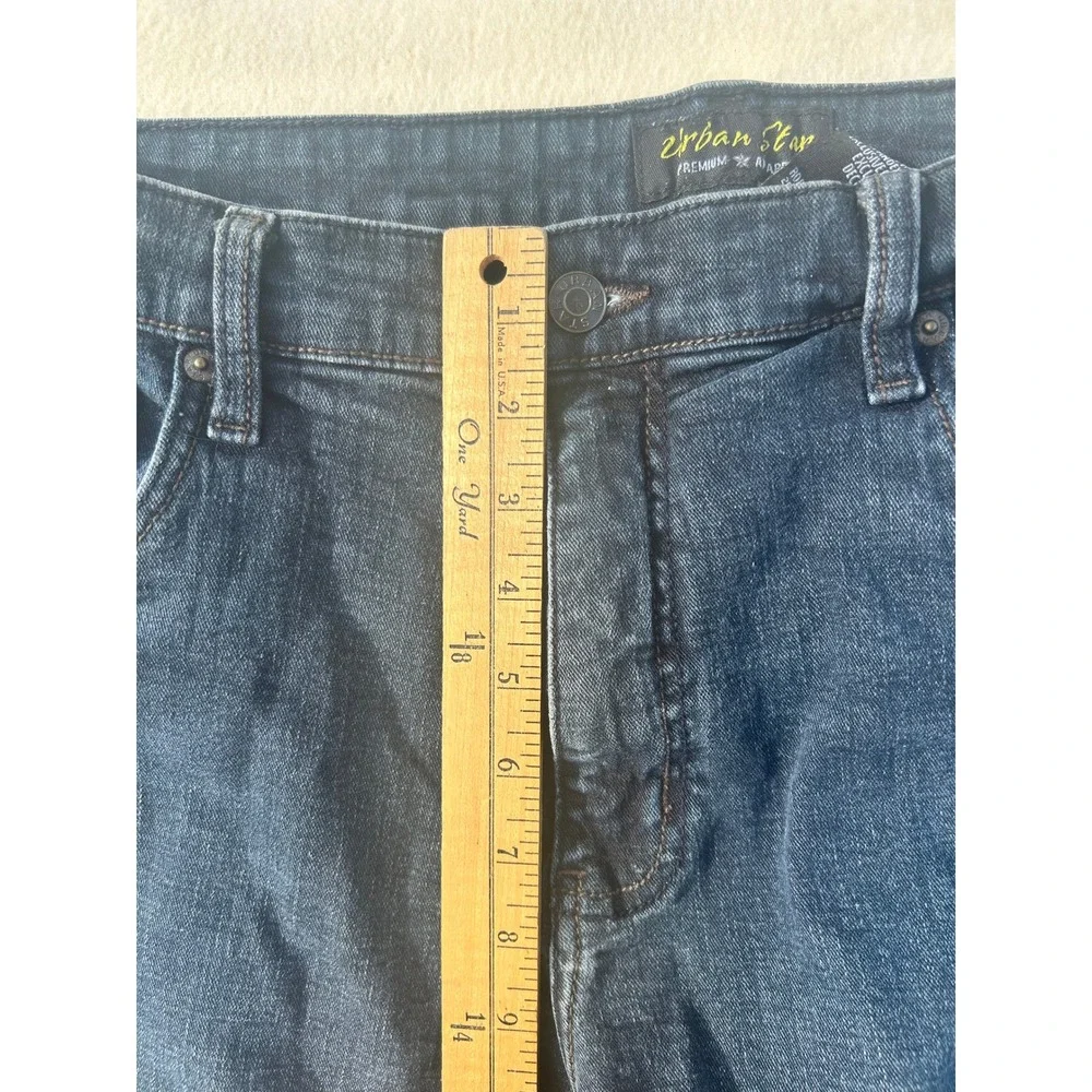Urban Star Mens Premium Apparel Straight Leg Jeans Dark Wash Blue 36x34